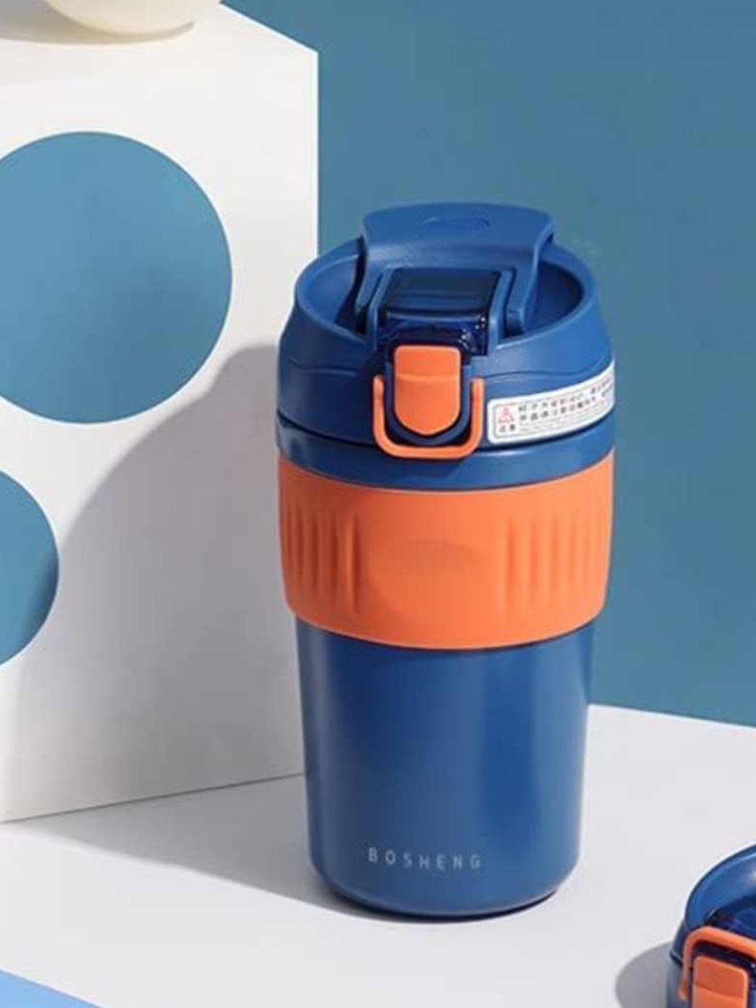 YK Cozy Moment Blue Textured Stainless Steel Dishwasher Safe Mug-480ml