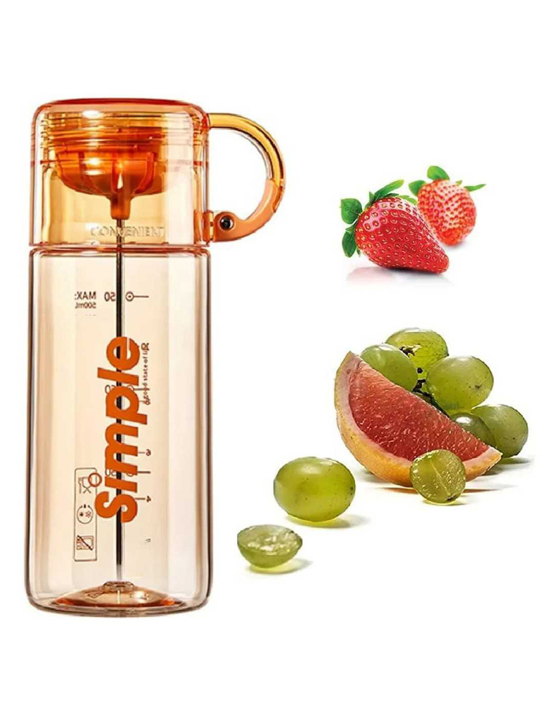 YK Orange Typography Plastic Spill Proof Infuser - 650ml