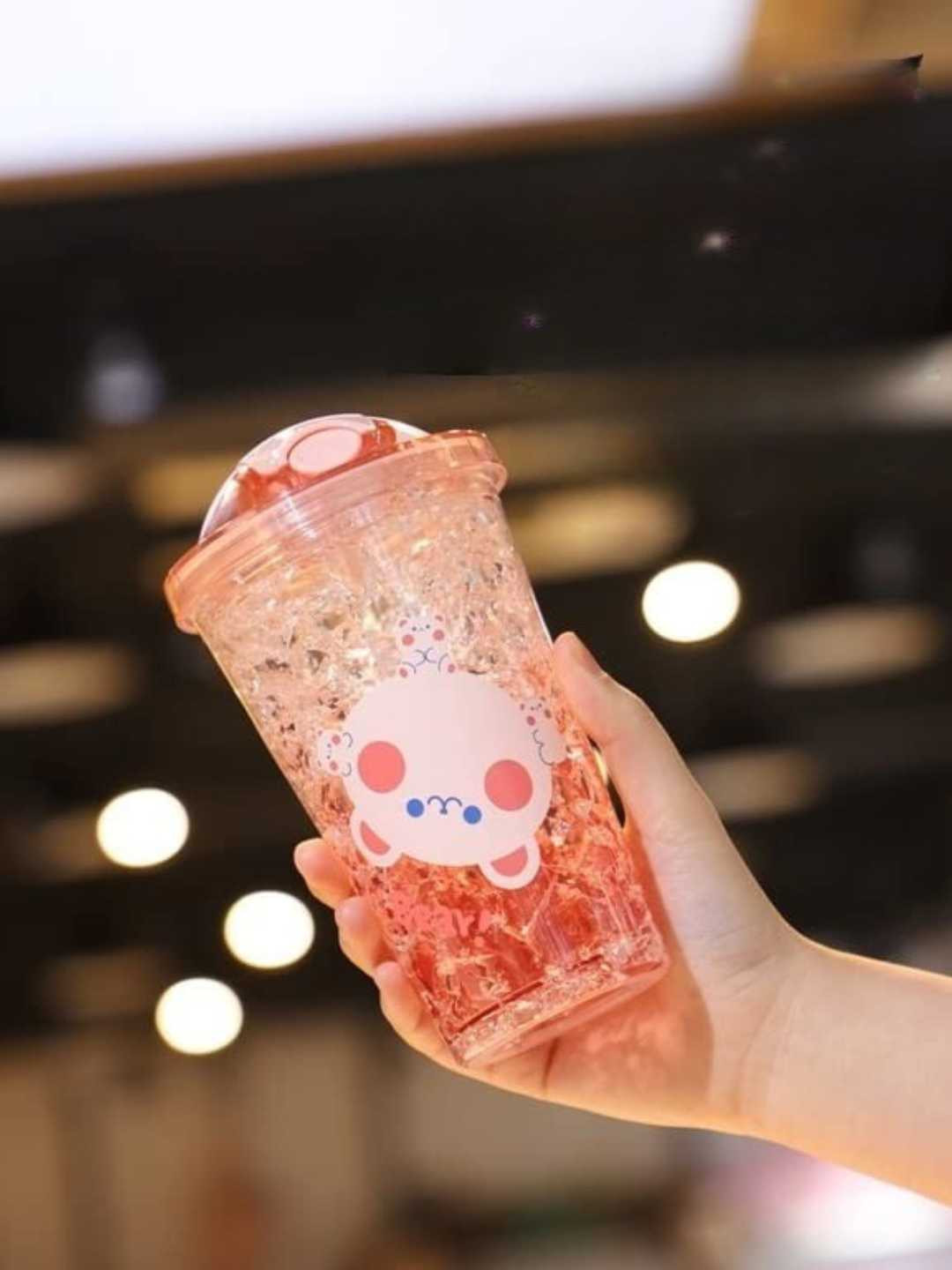 YK Pink Conversational Plastic Spill Proof Tumbler - 450ml