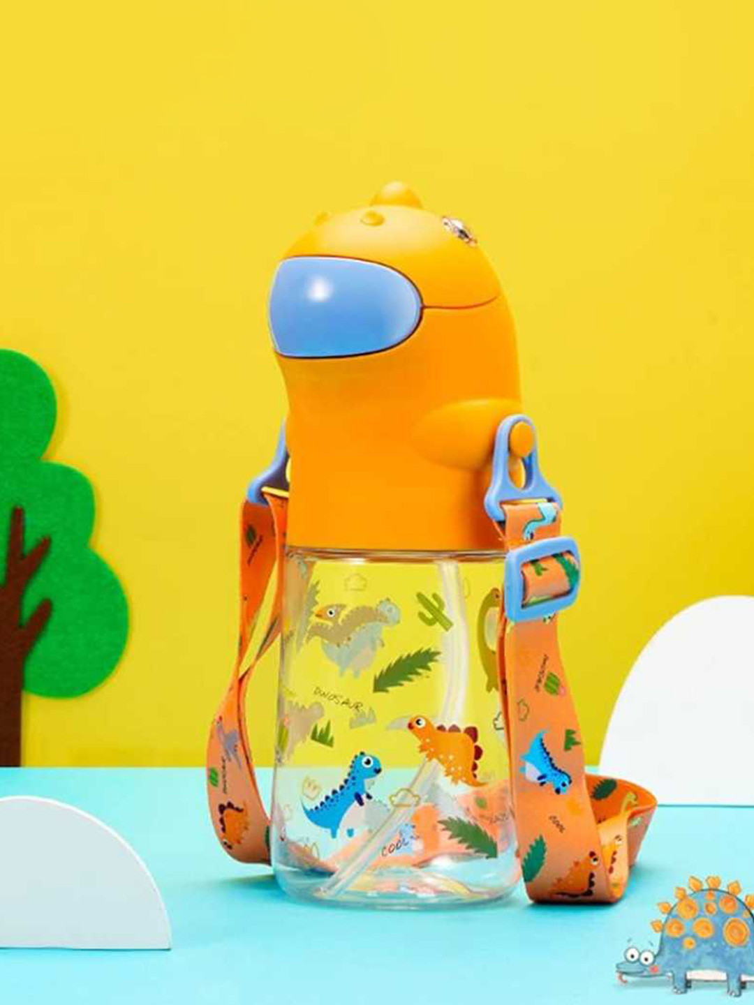 YK Yellow Conversational Stainless Steel Spill Proof Sipper - 690ml