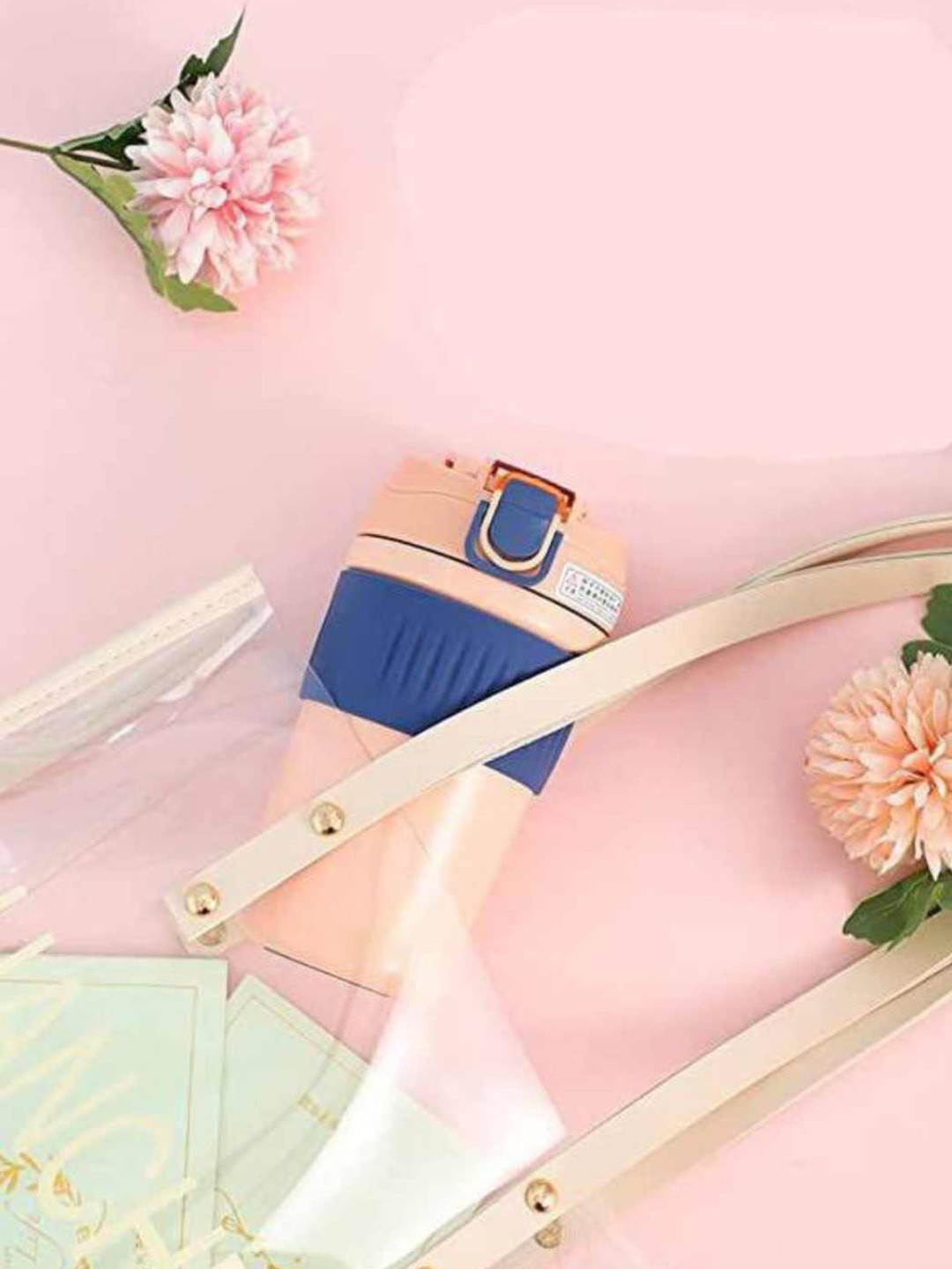 YK Studio Pottery Pink Textured Stainless Steel Dishwasher Safe Mug-480ml