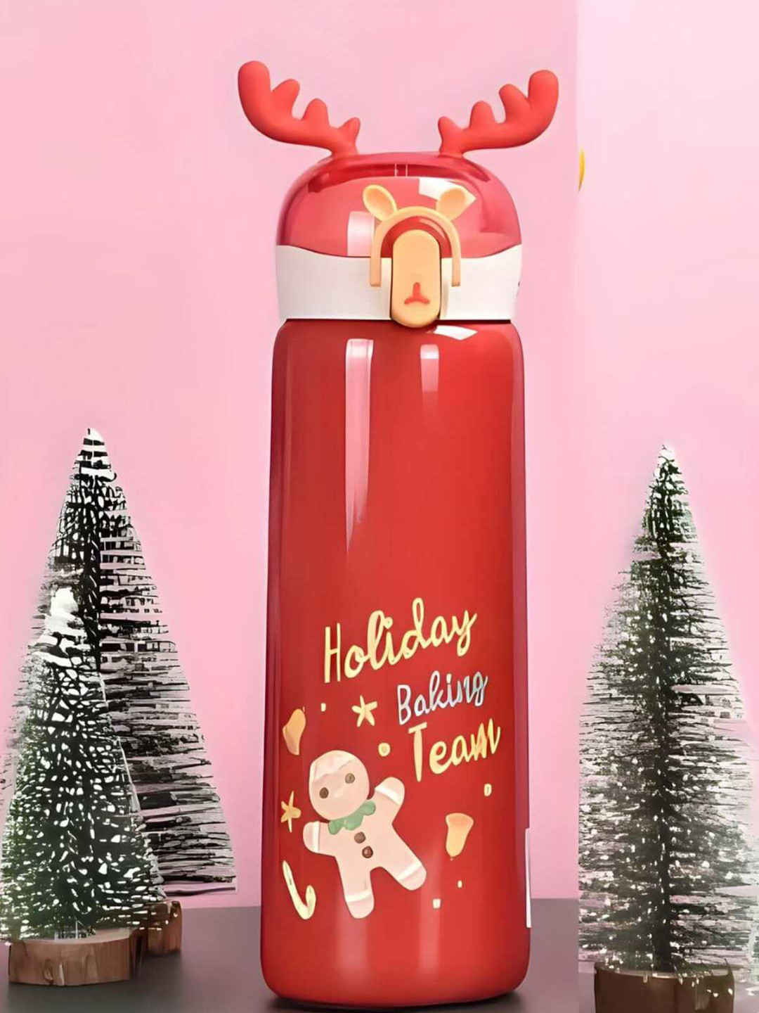 YK Red Typography Stainless Steel Spill Proof Sipper - 440ml