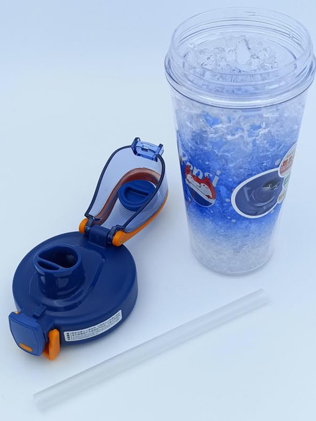 YK Blue Conversational Plastic Spill Proof Tumbler - 400ml