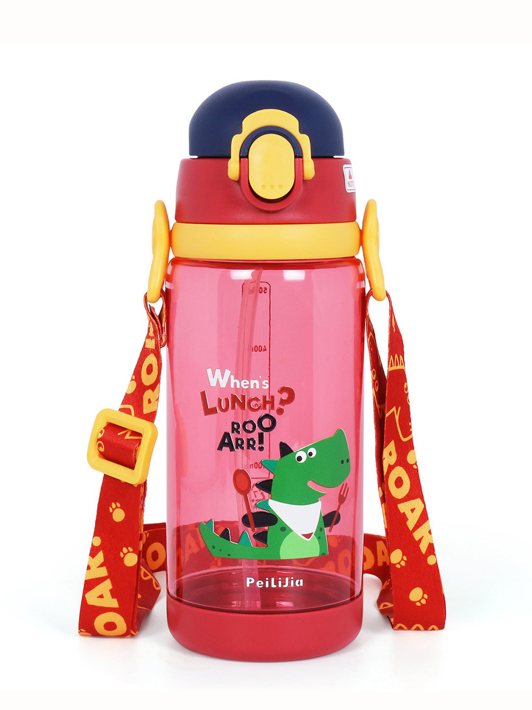 YK Red Conversational Plastic Spill Proof Sipper - 800ml