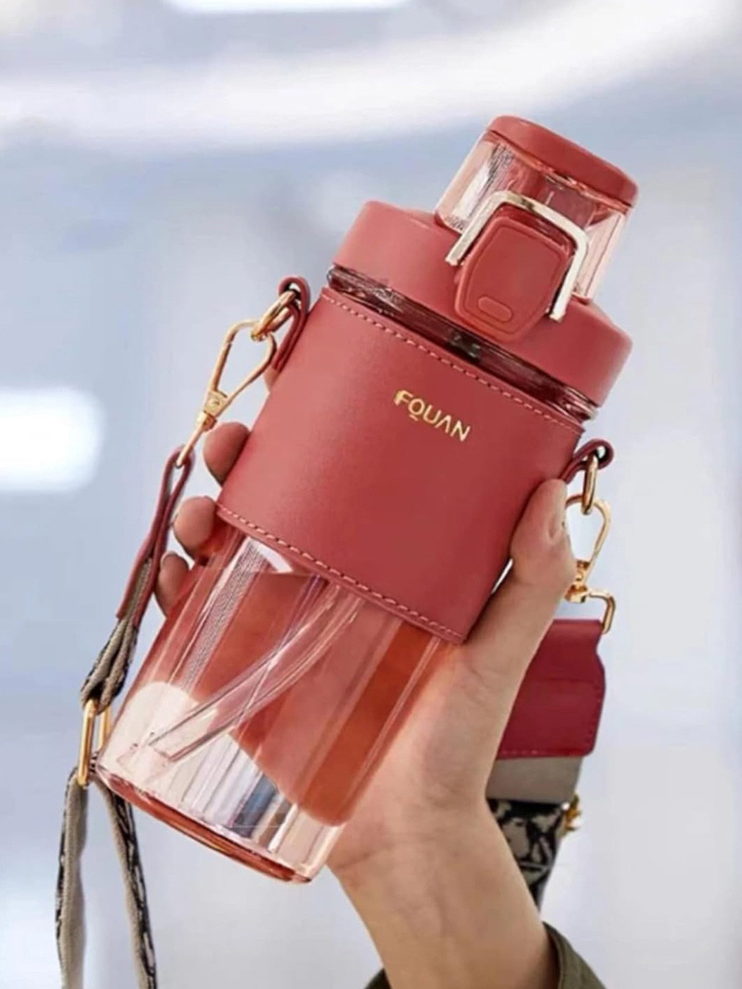 YK Pink And Black Plastic Solid Water Bottle 500ml