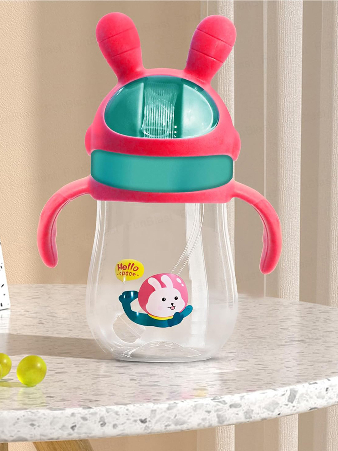 YK Red Bunny Ear Toddler Water Bottle  350ml