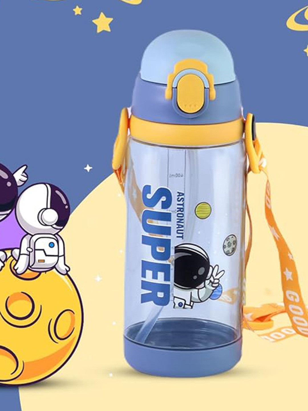 YK Blue Typography Plastic Spill Proof Sipper - 760ml