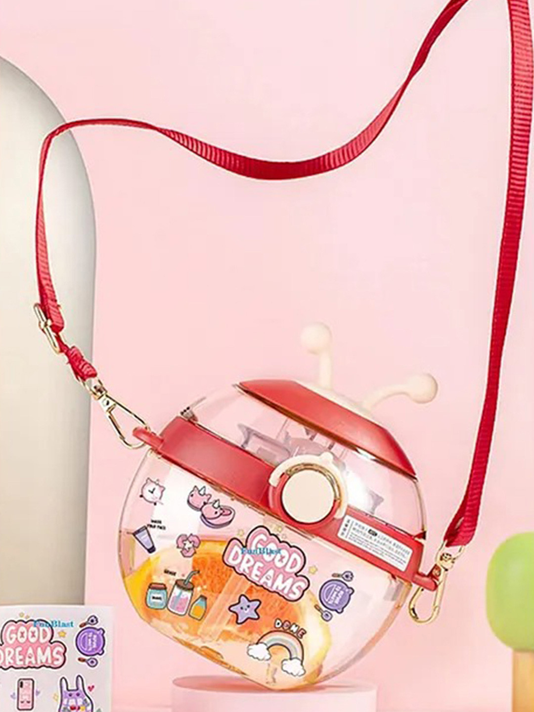 YK Red Plastic Spill Proof Sipper - 450ml