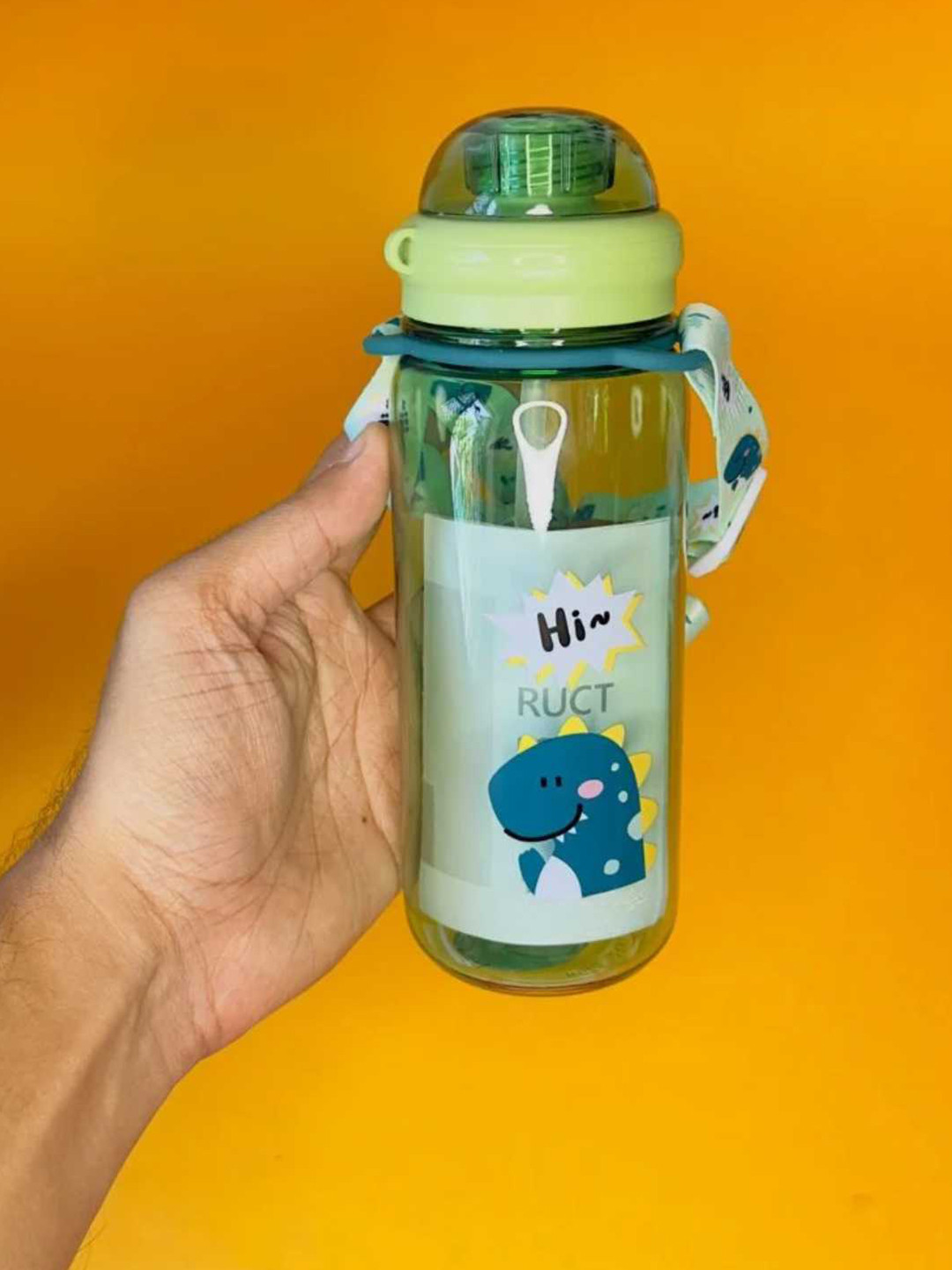 YK Kids Green Plastic Printed Water Bottle-520ml
