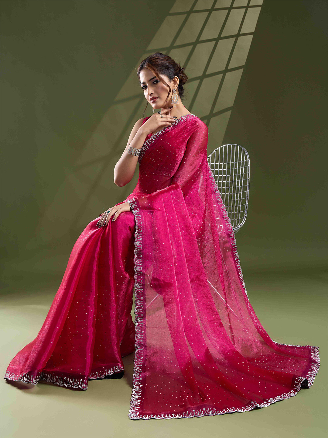 KIMISHA Embellished Beads and Stones Saree