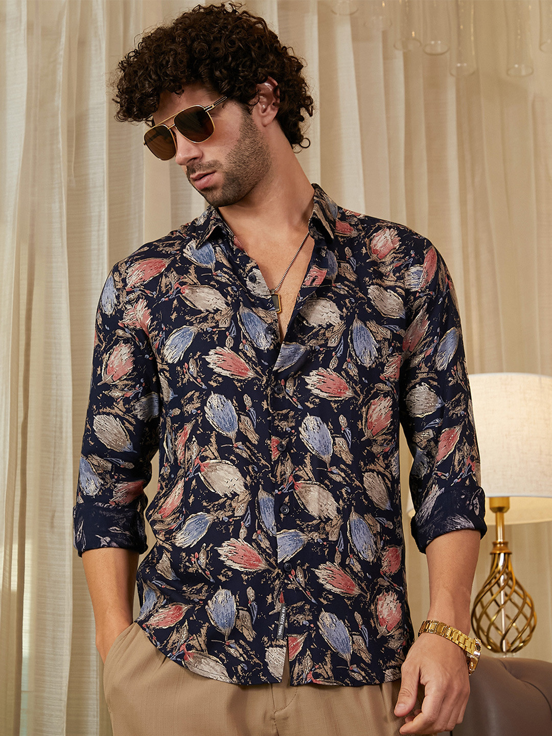 CAHOOT Men Classic Floral Printed Casual Shirts