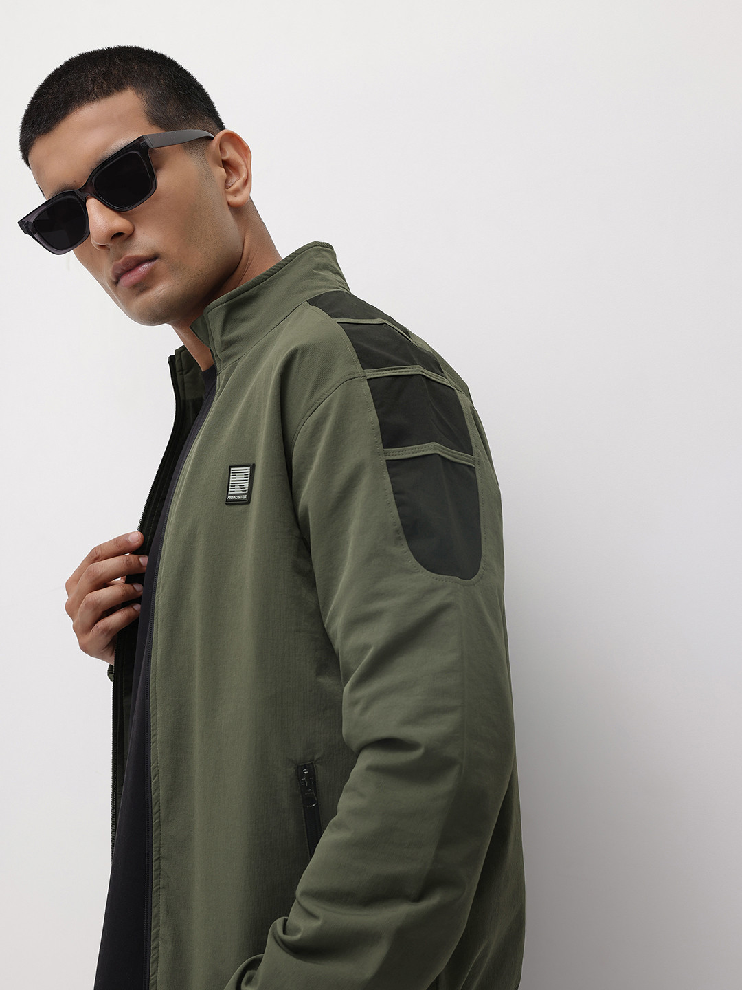 The Roadster Life Co Mock Collar Bomber Jacket