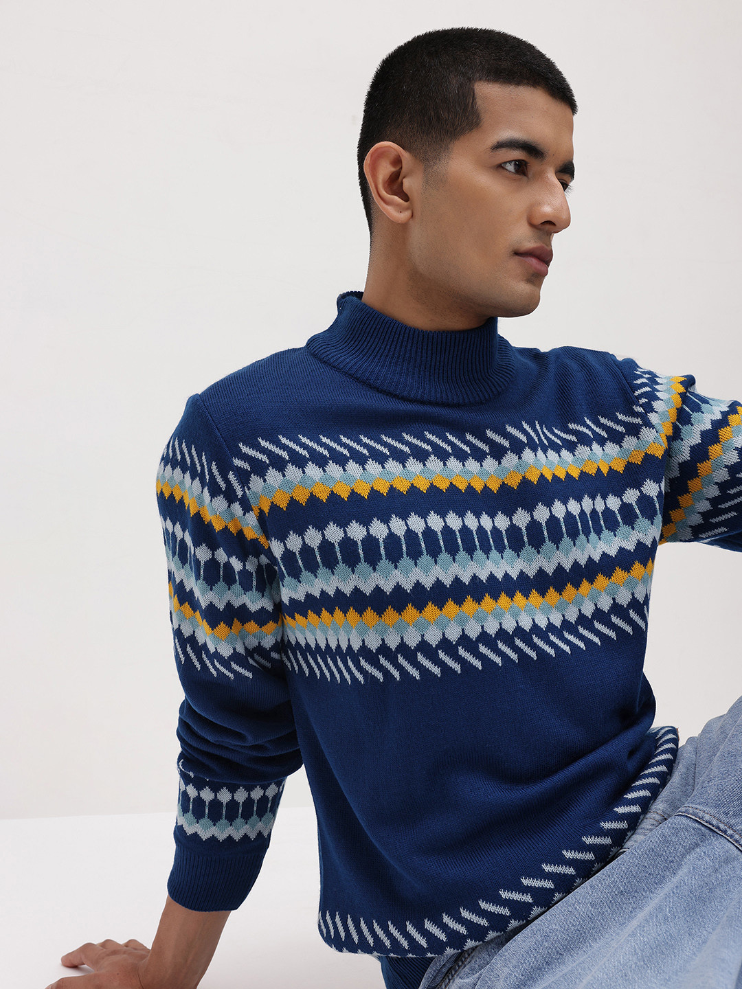 The Roadster Life Co. Fair Isle Turtle Neck Pullover
