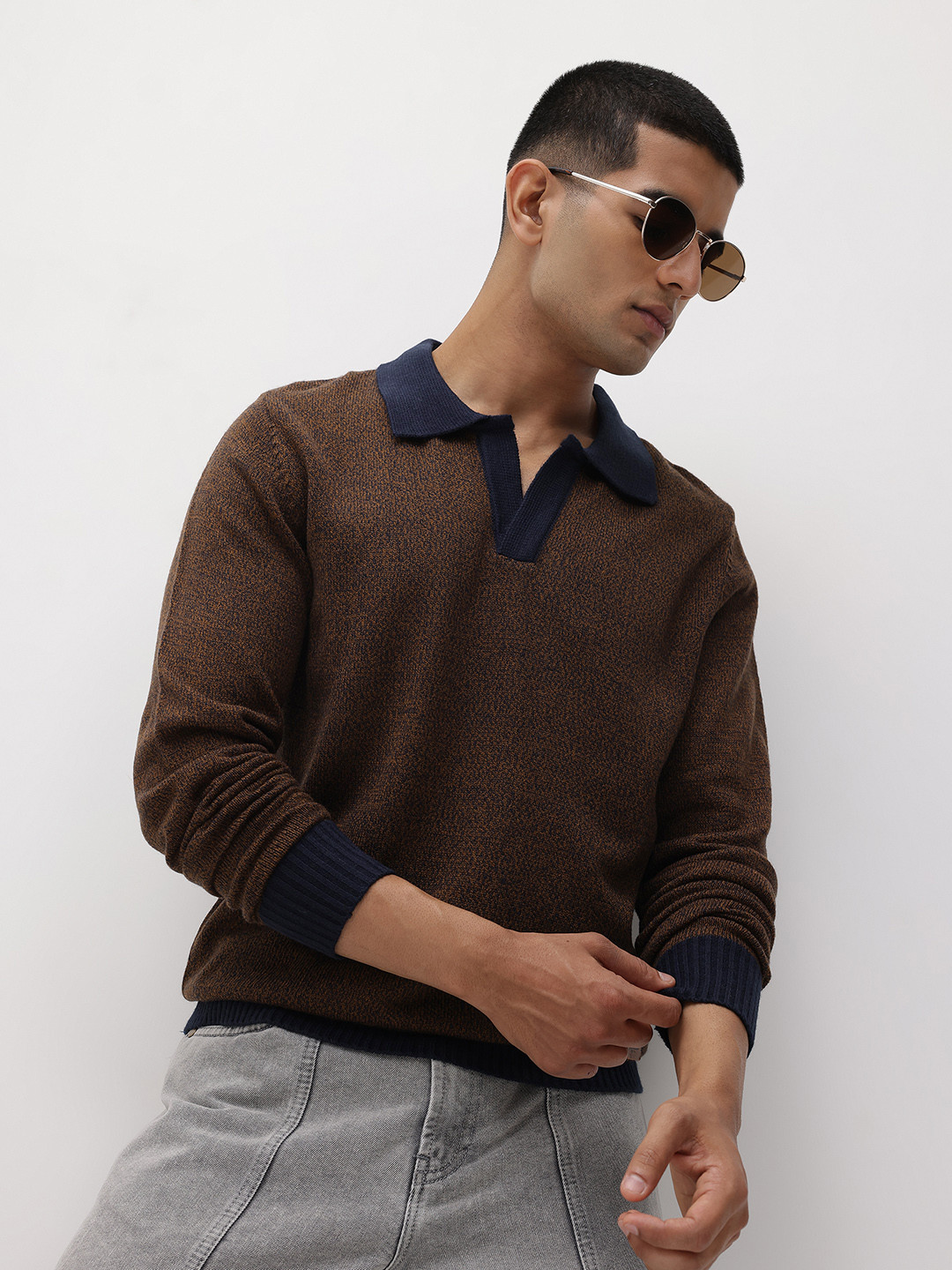 The Roadster Life Co. Polo Collar Acrylic Pullover