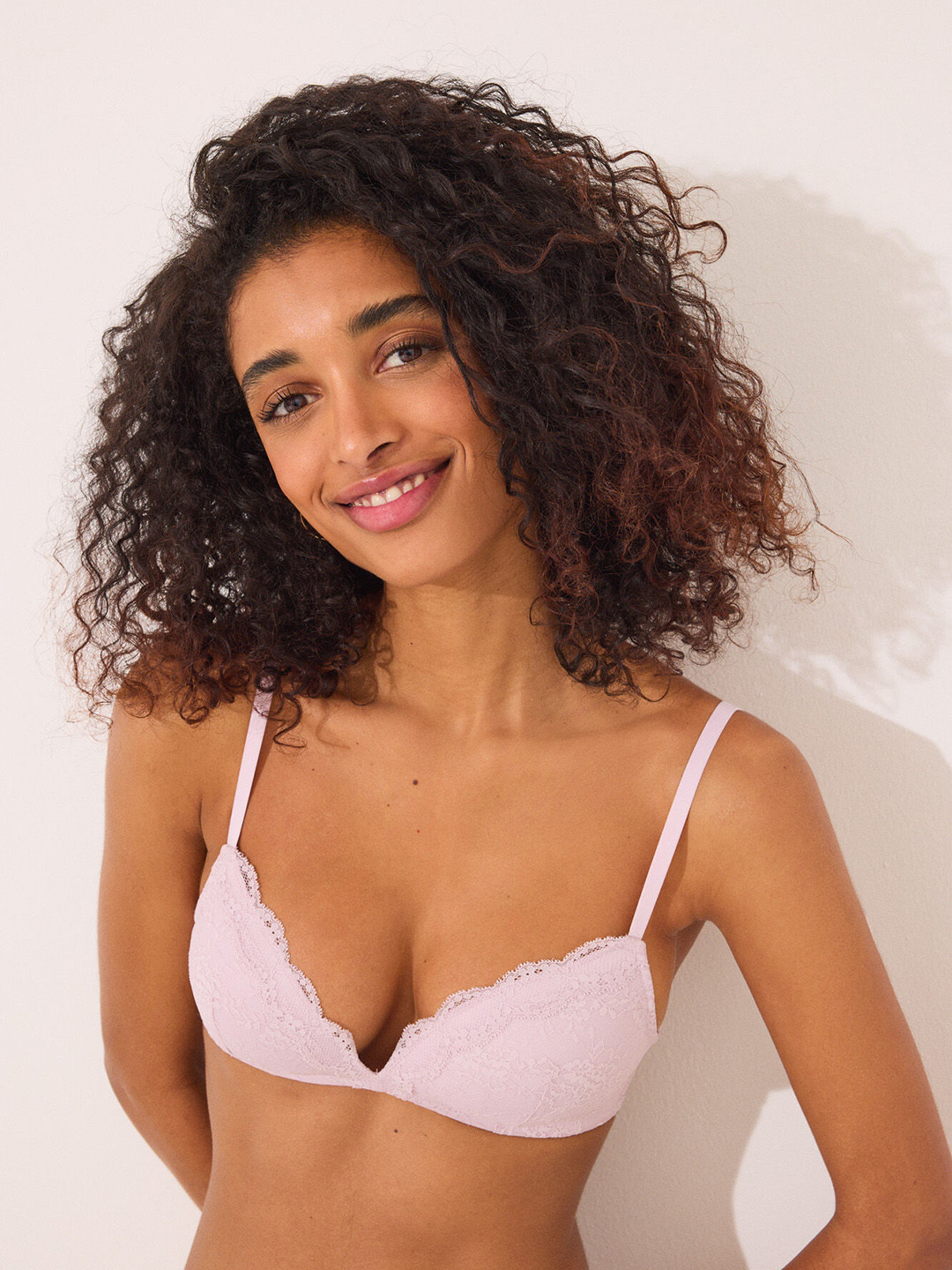 women'secret Floral Lace Medium Coverage Lightly Padded Bra 5669020-70