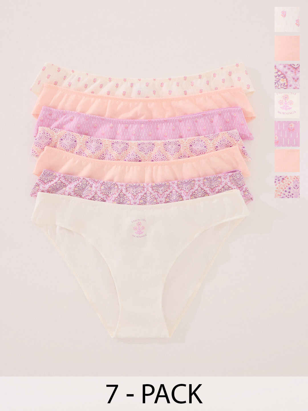 women'secret Pack Of 7 Printed Hipster Briefs 4939007-98