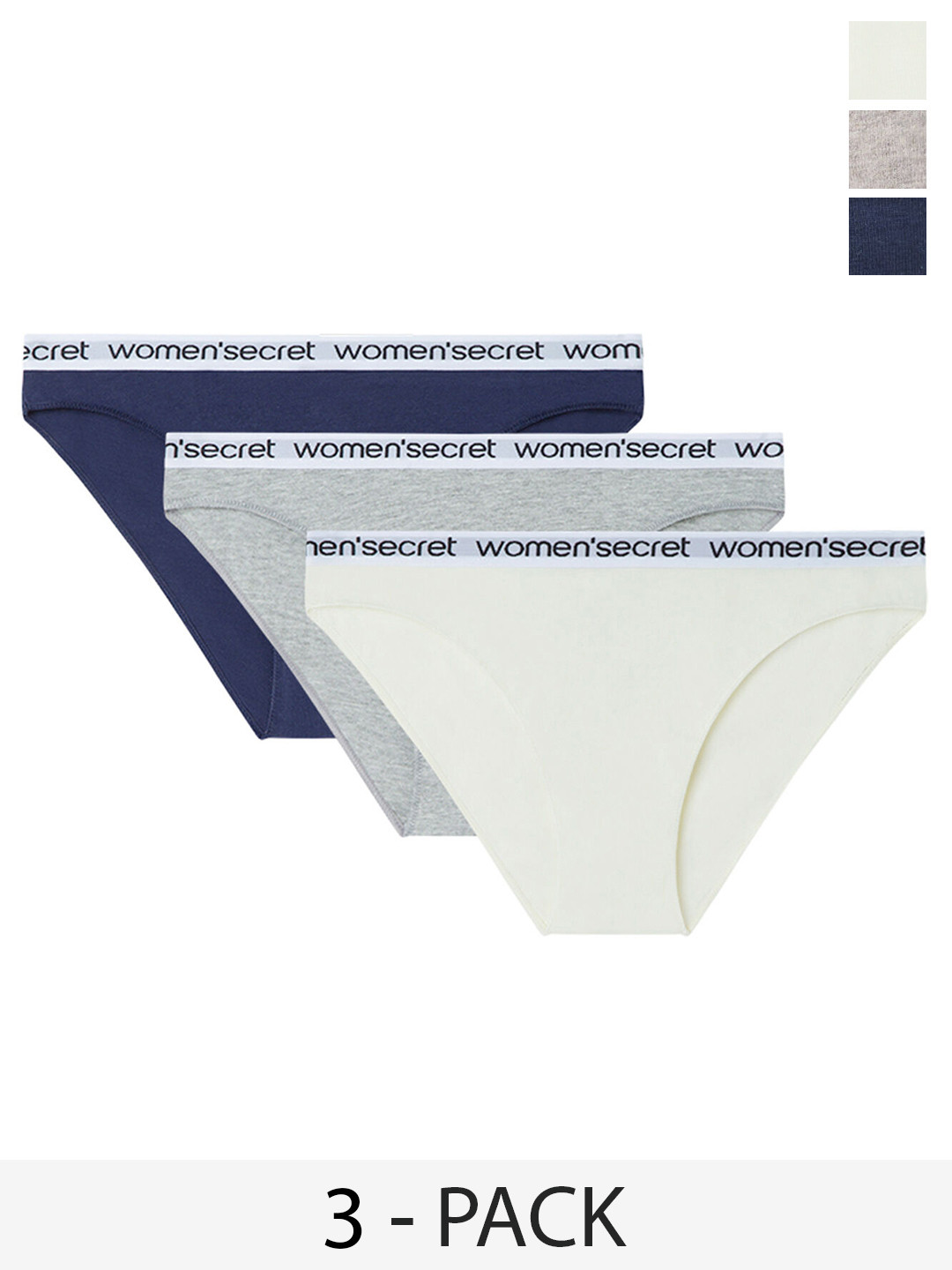 women'secret Pack Of 3 Knitted Briefs 4939016-97