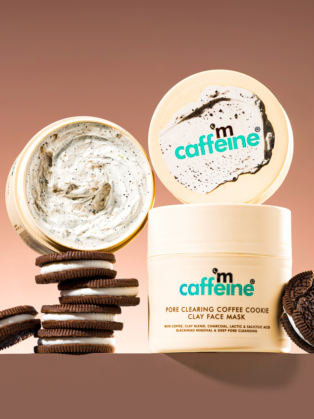 MCaffeine Pore Cleanse Coffee and Cookie Detan Face Mask 9% AHA BHA & Clays -100g