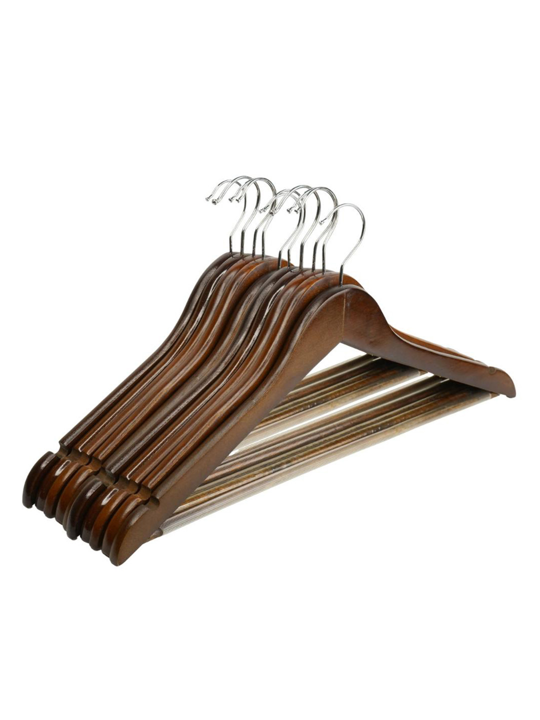 SuperGeneriX 10 Pieces Brown Wooded Bar Hanger