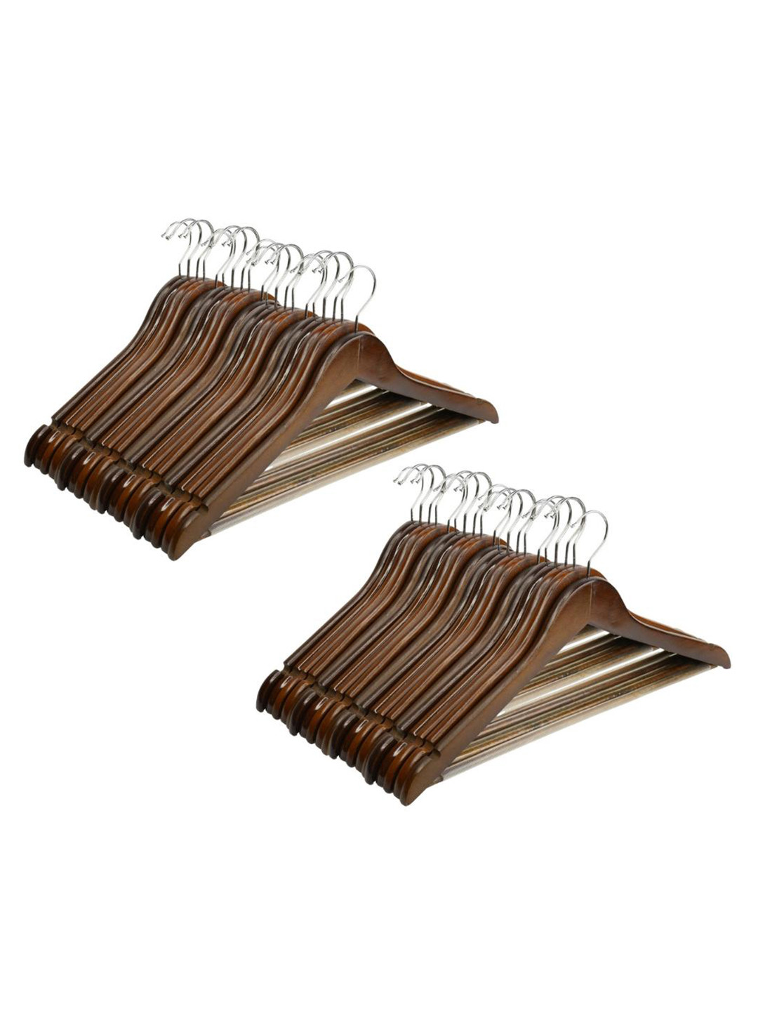 SuperGeneriX 40 Pieces Brown Wooden Clothes Hangers