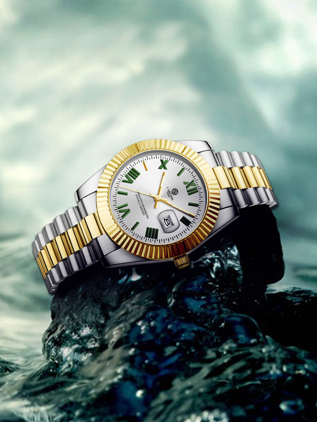 Carlton London Men Dial & Stainless Steel Bracelet Style Straps Analogue Watch CLRLM-002