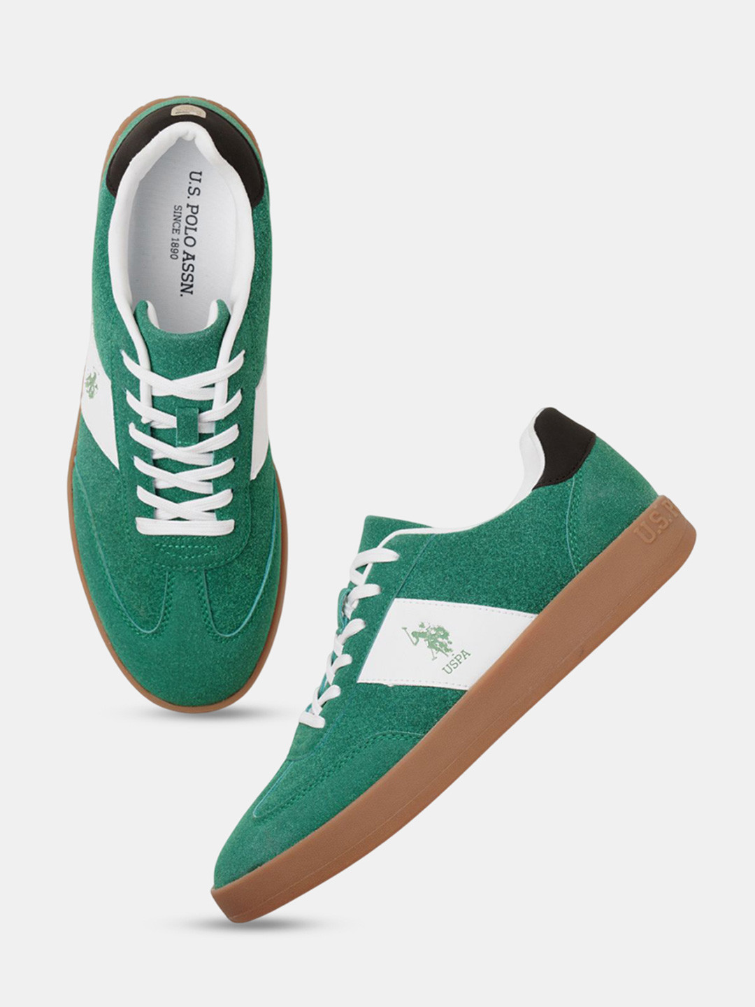 U.S. Polo Assn. Men Green Suede Sneakers