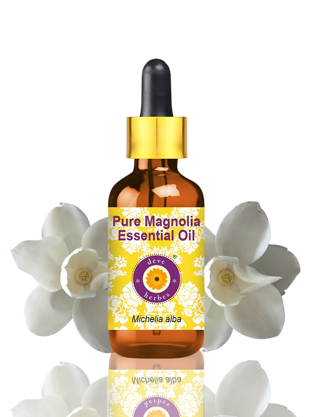 Deve Herbes Pure Magnolia Essential Oil With Glass Dropper Steam Distilled- 50 ml