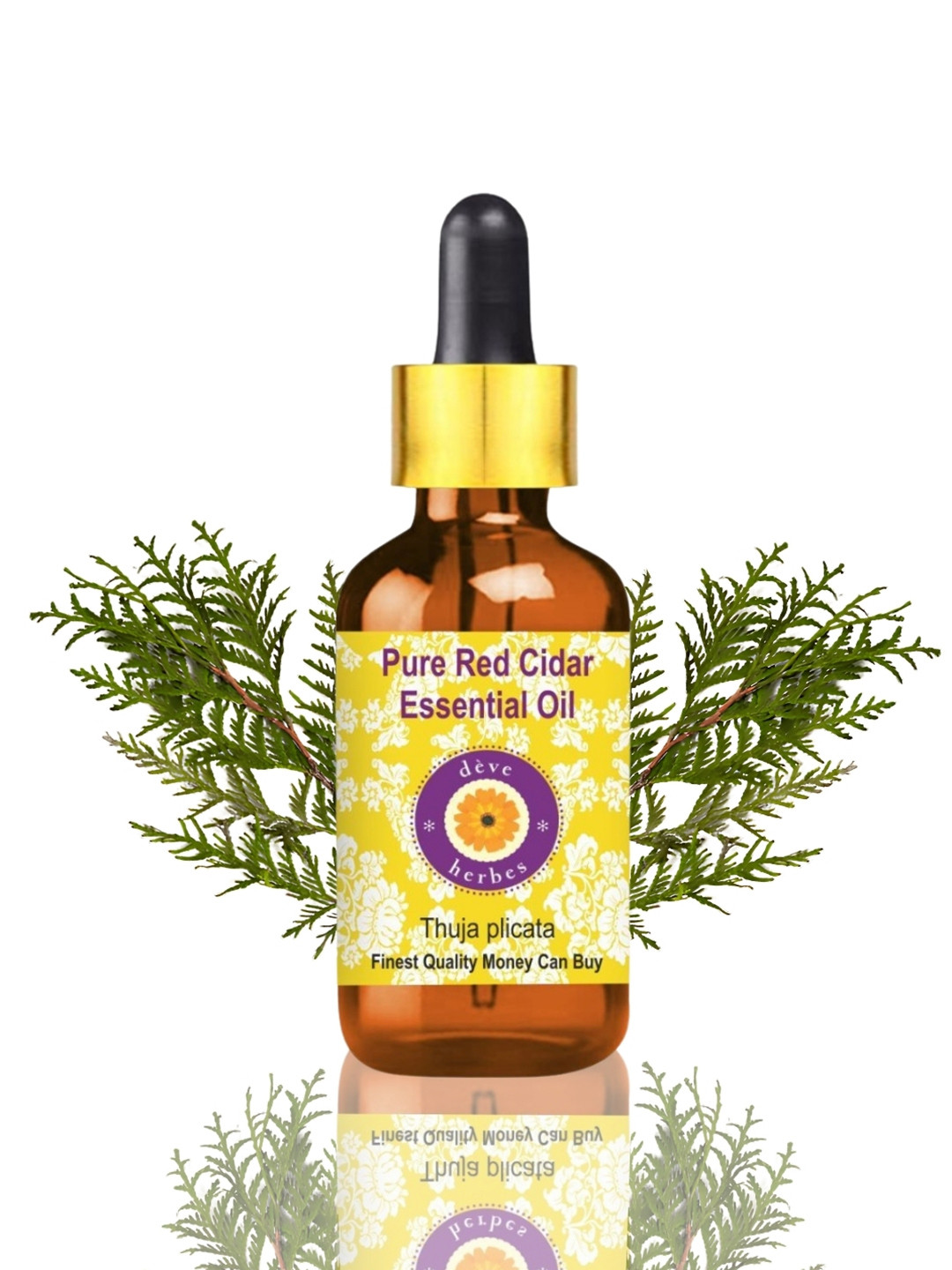 Deve Herbes Pure Red Cidar Essential Oil With Glass Dropper Steam Distilled - 10 ml