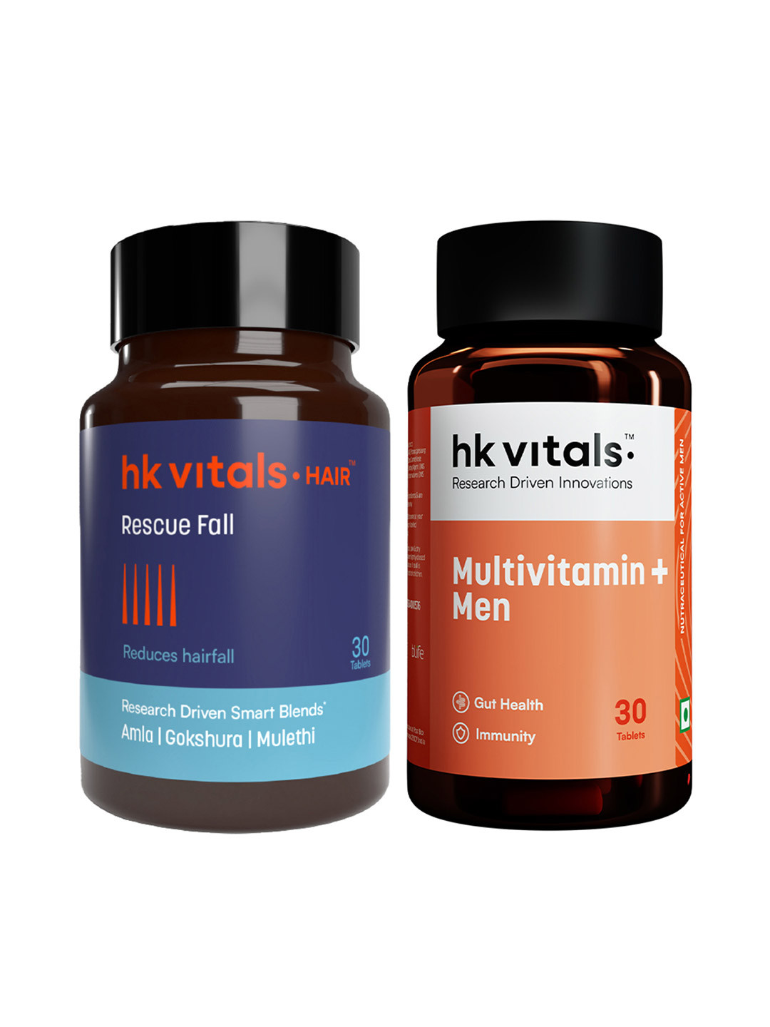 HK VITALS Set Of 2 Multivitamin Plus Men Tablets & Hair Rescue Fall- 30 Tablets Each