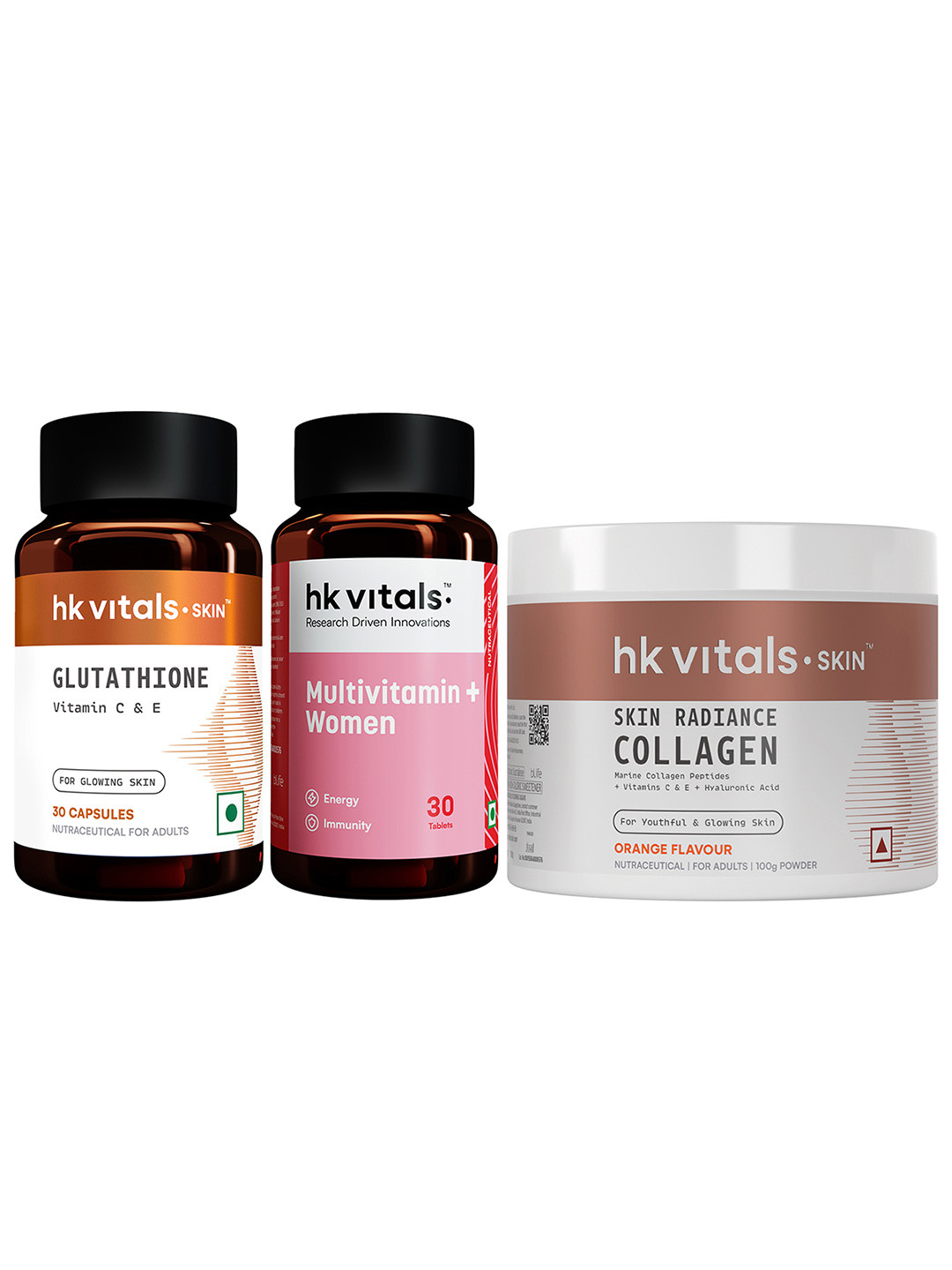HK VITALS Set of Multivitamin & Glutathione 30N each + Collagen Powder 100g