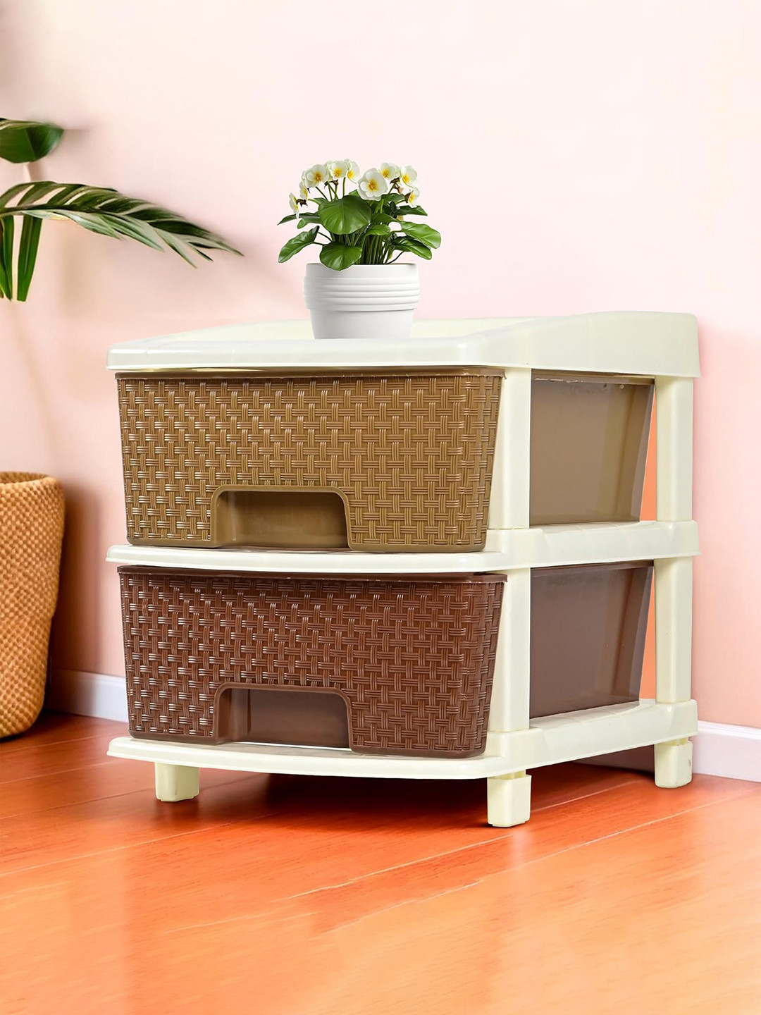 Myntra Elegant Homes Brown 2-Tier Multi-Utility Drawers Organiser