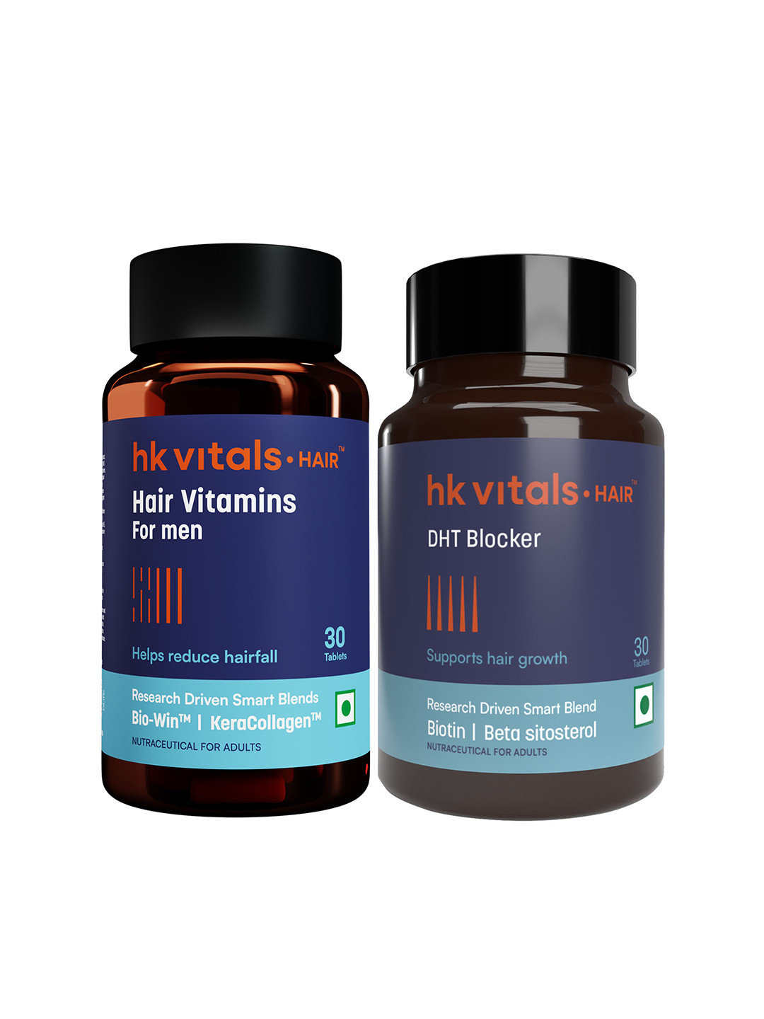 HK VITALS Set Of 2 Hair Multivitamin &  DHT Blockers Multivitamin- 30 Tablets Each