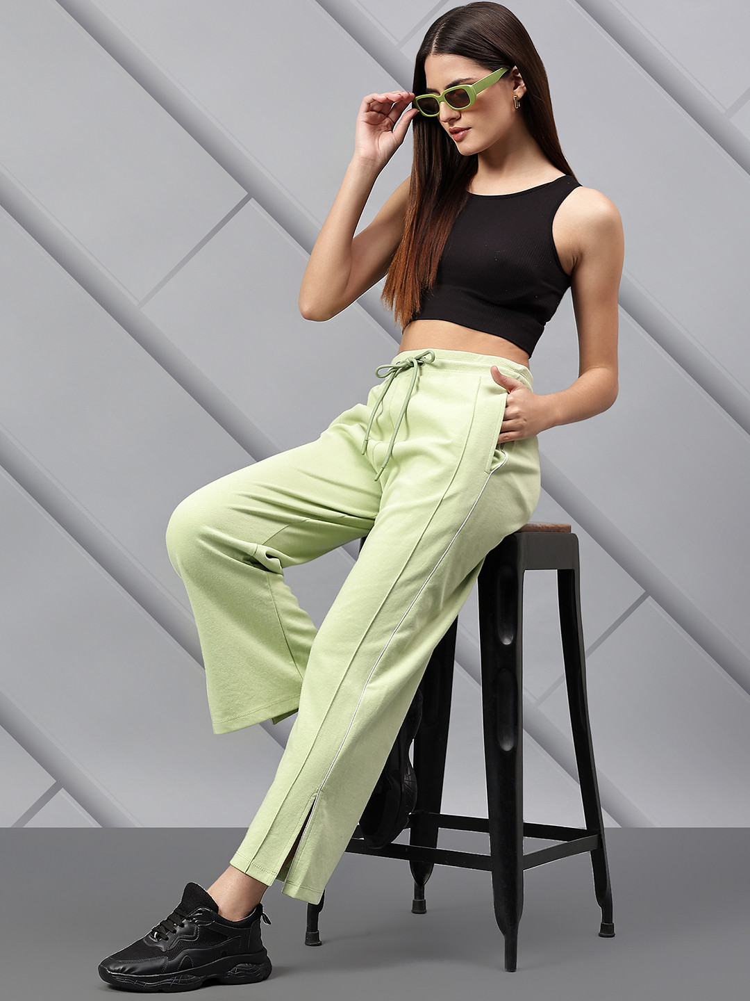 AKTIO Cotton Flared Bootcut Track Pants