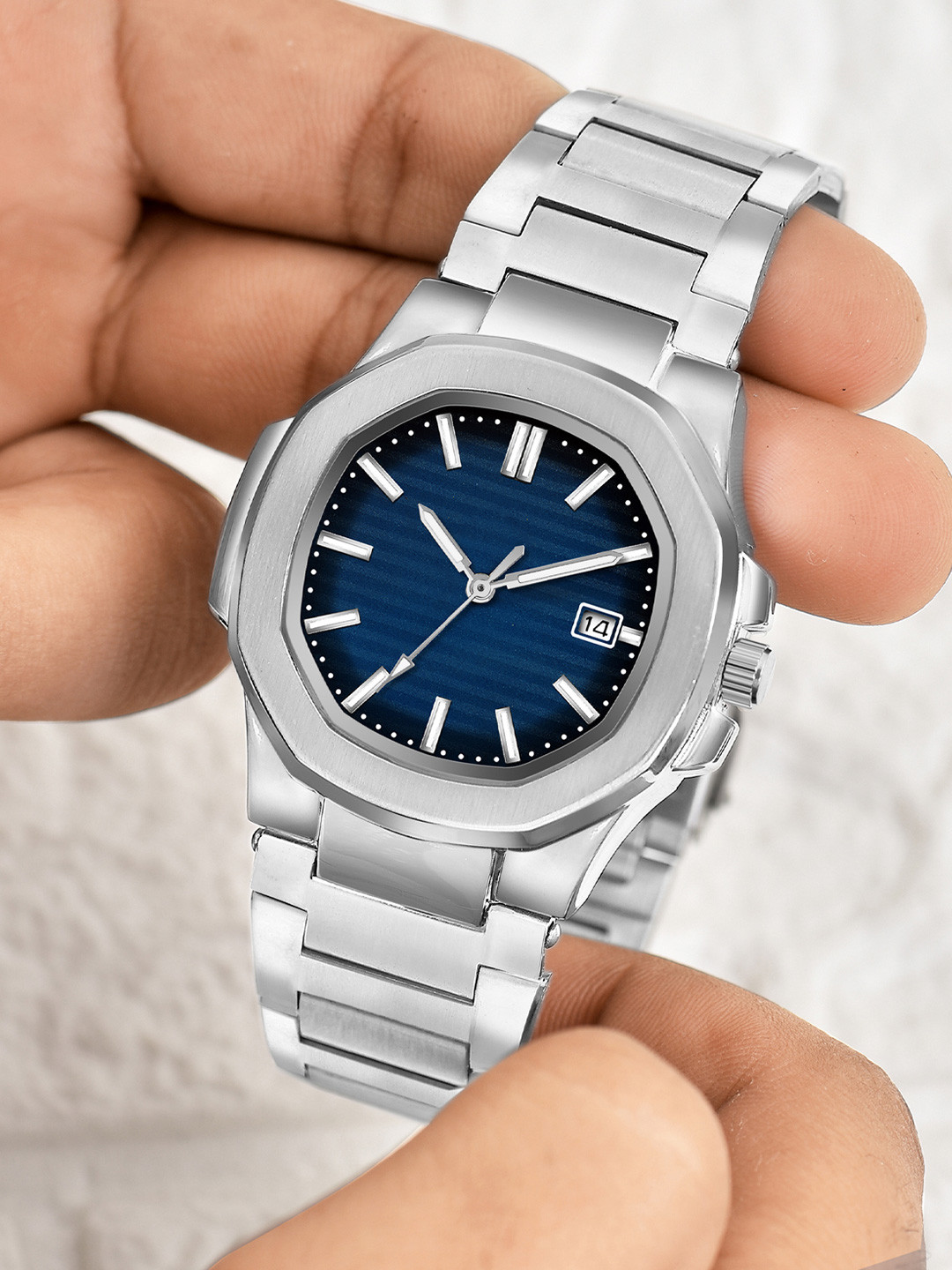 Shocknshop Men Alloy Dial & Stainless Steel Straps Analogue Multi Function Watch MT802