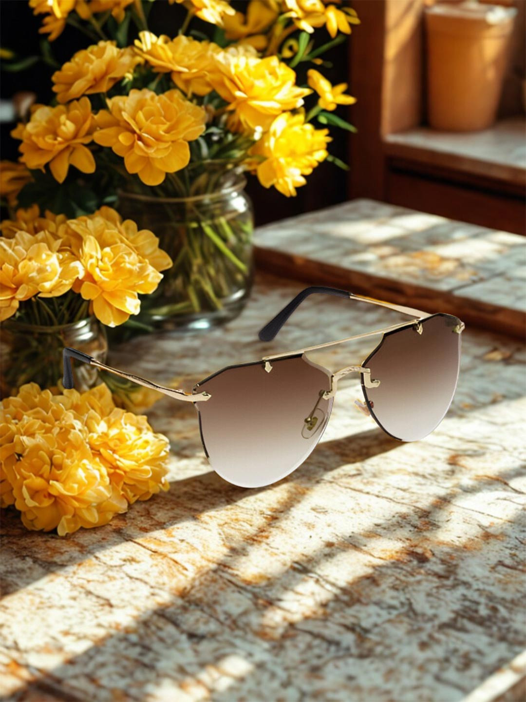 Garry Gobbs Women Oversized Sunglasses UV Protected Lens SG-LT-CH-227-32