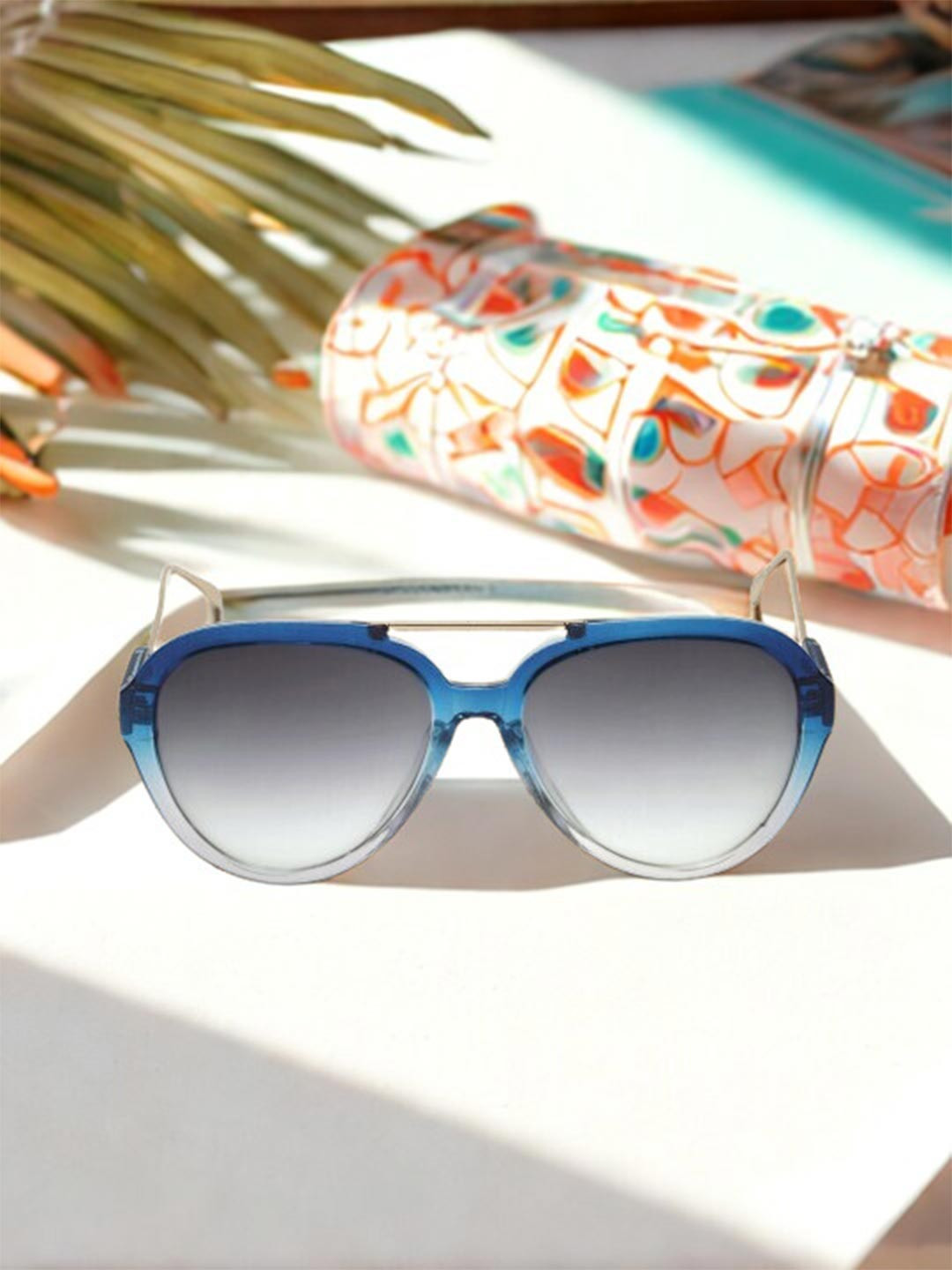 Garry Gobbs Women Aviator Fashion with UV Protected Lens SG-LT-CH-228-32-BLUE Sunglasses