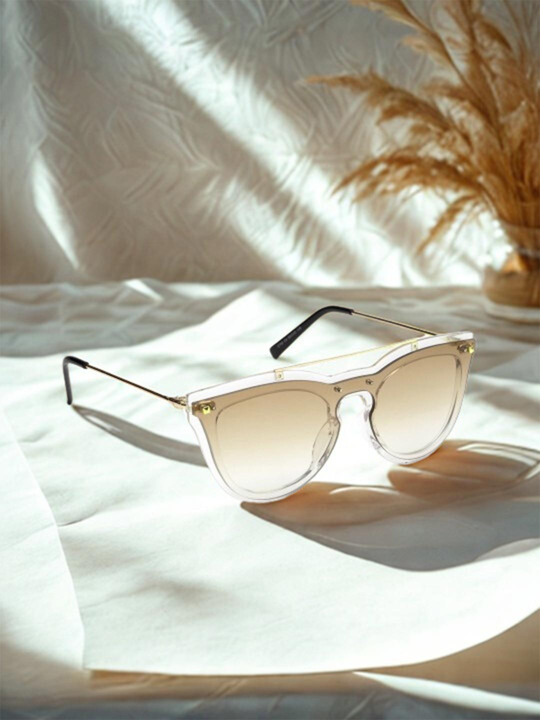 Garry Gobbs Women Fashion with UV Protected Lens SG-LT-CH-112-25-Brown Aviator Sunglasses