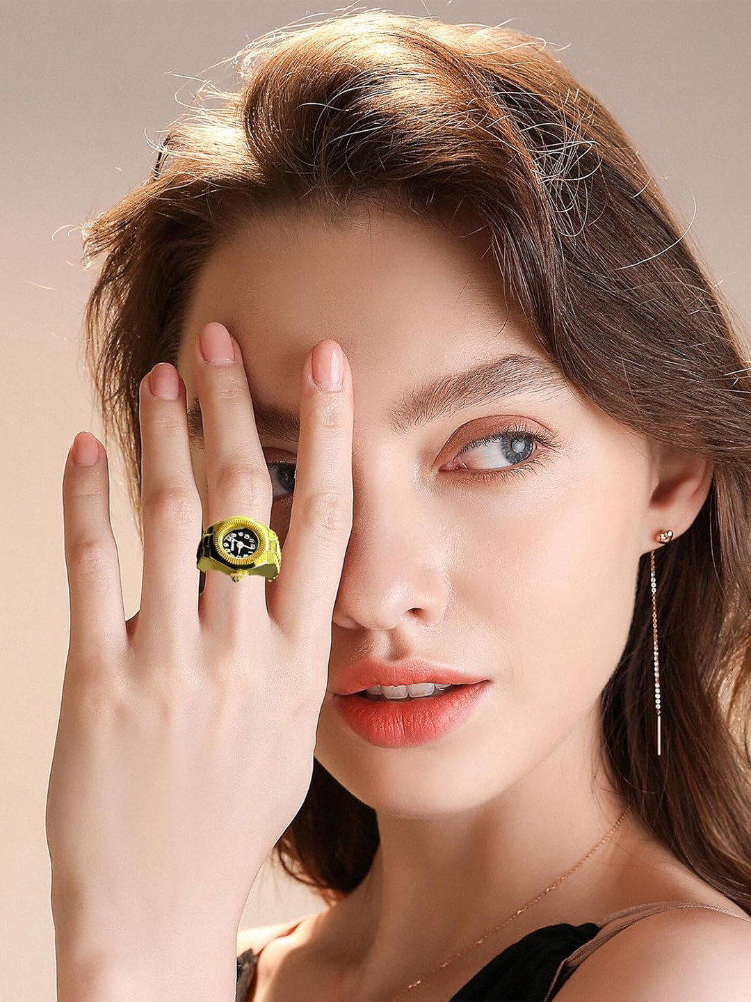 BOZHI Women Dial & Stainless Steel Straps Reset Time Ring Watch GGCBCGCFFCJB