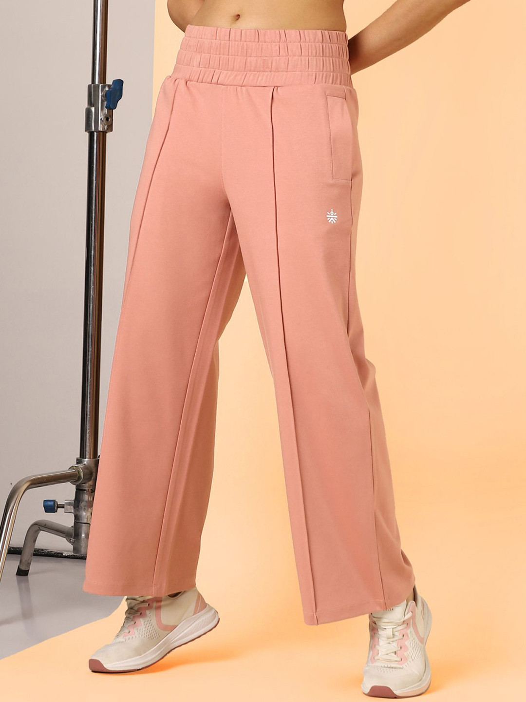 CULT Women Pink Flex Premium Wide Leg High Waist Pants