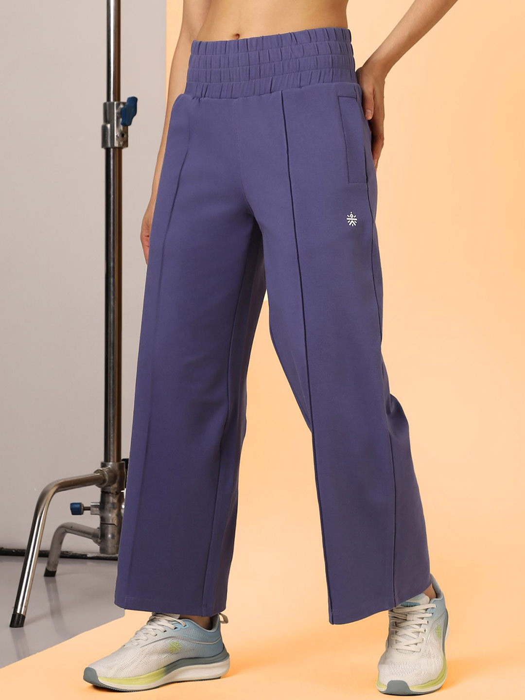 CULT Women Navy Flex Premium Wide Leg High Waist Pants