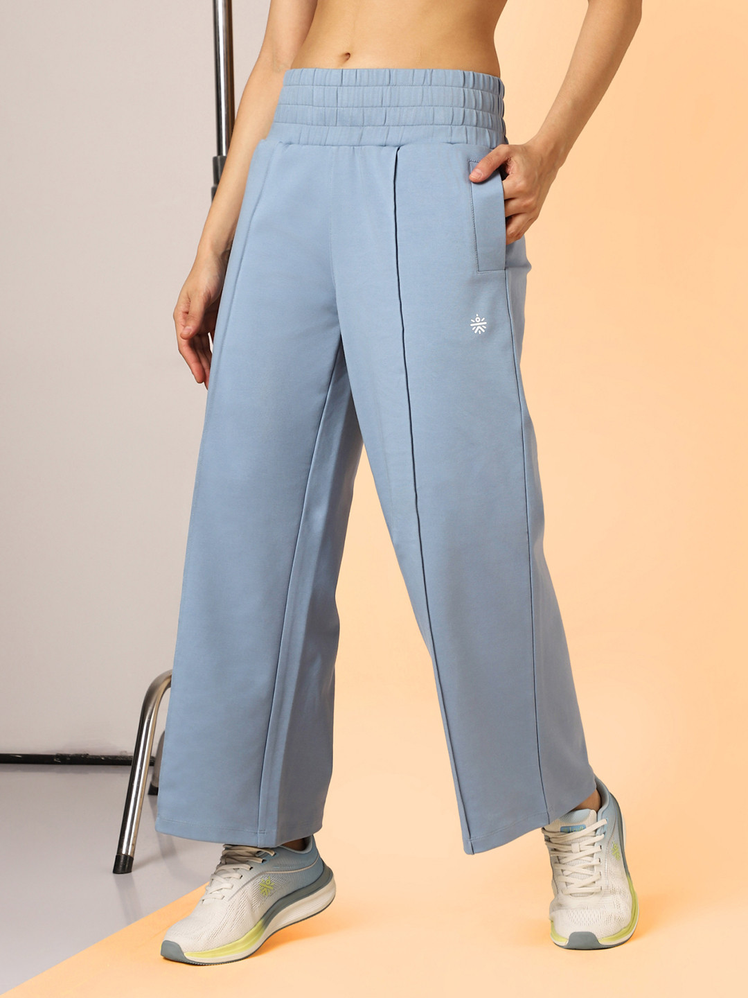 CULT Women Blue Flex Premium Wide Leg High Waist Pants