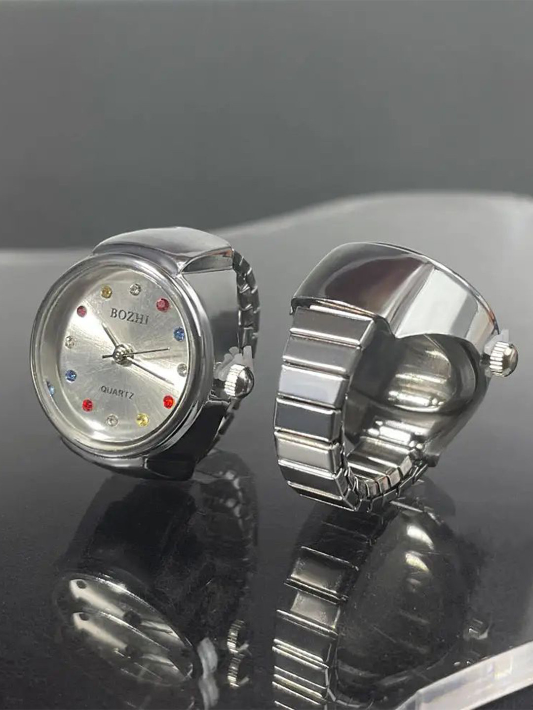 BOZHI Women Dial & Stainless Steel Straps Reset Time Analogue Ring Watch HBEDEHEJFBJB