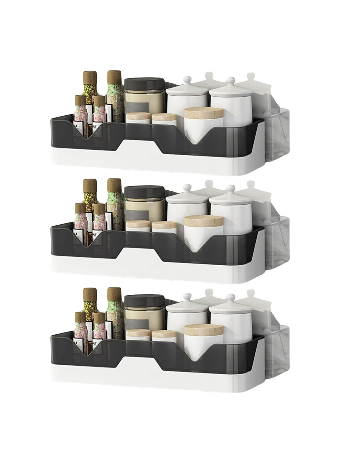 Panchhi Store White 3 Pieces Water Resistant Multi-Utility Bathroom Organisers