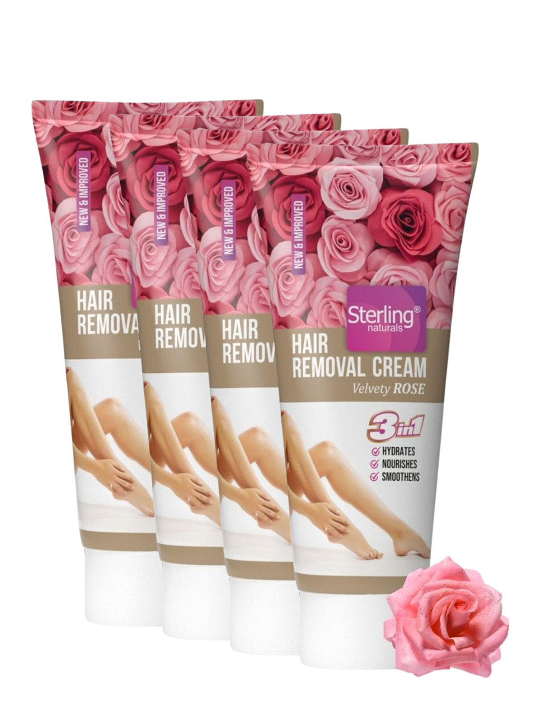 Sterling Naturals Pack of 4 Women Hair Remover Cream Wax for Bikini Line & Underarms 60g