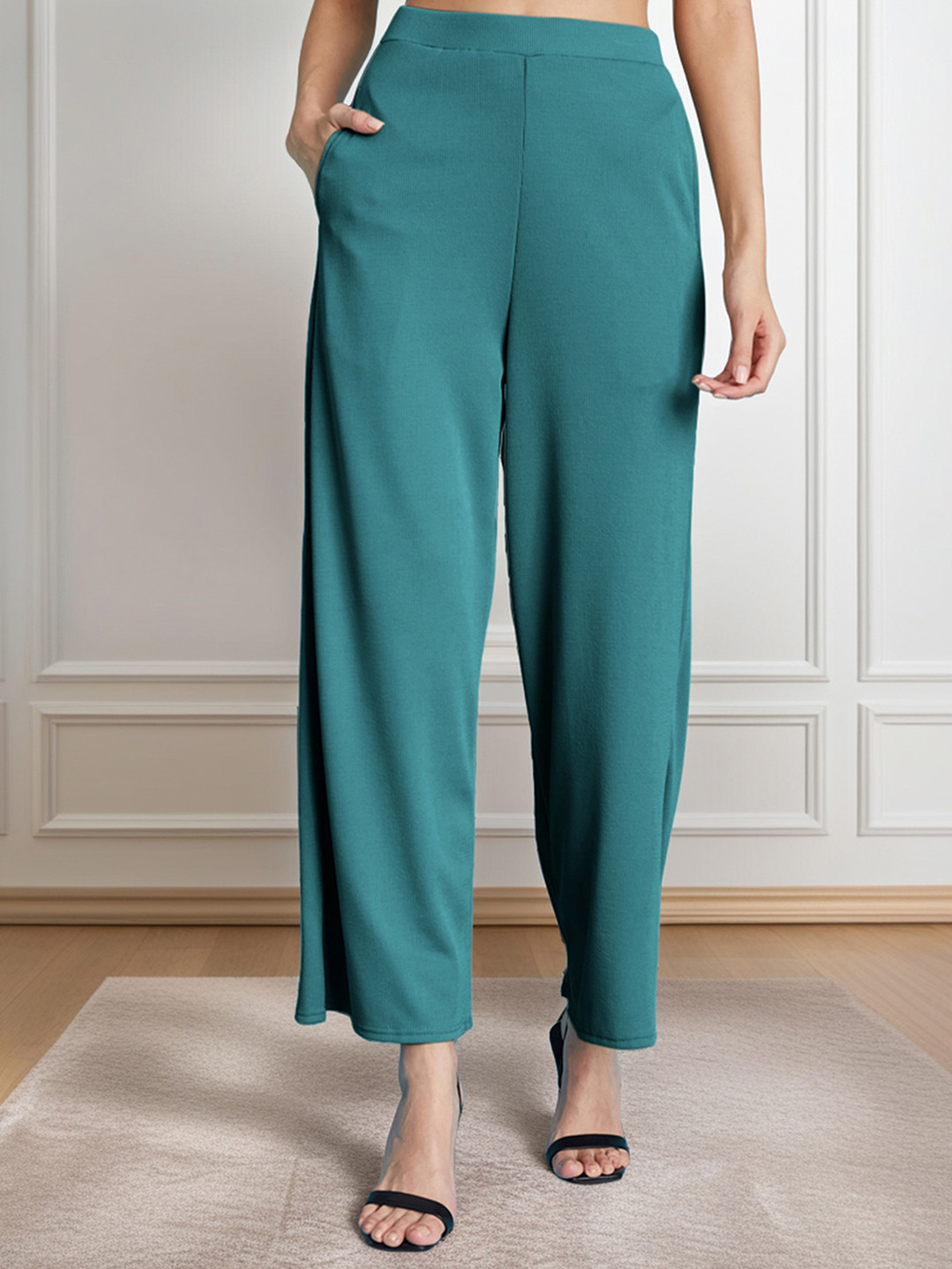 Moda Rapido Women Easy Wash Pleated Trousers