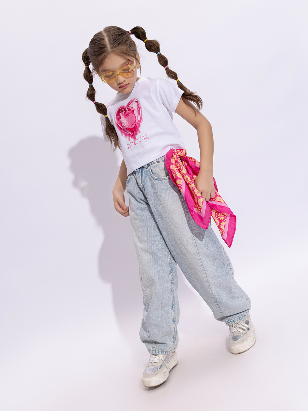 taffykids Girls Graphic Printed Round Neck Cotton T-shirt