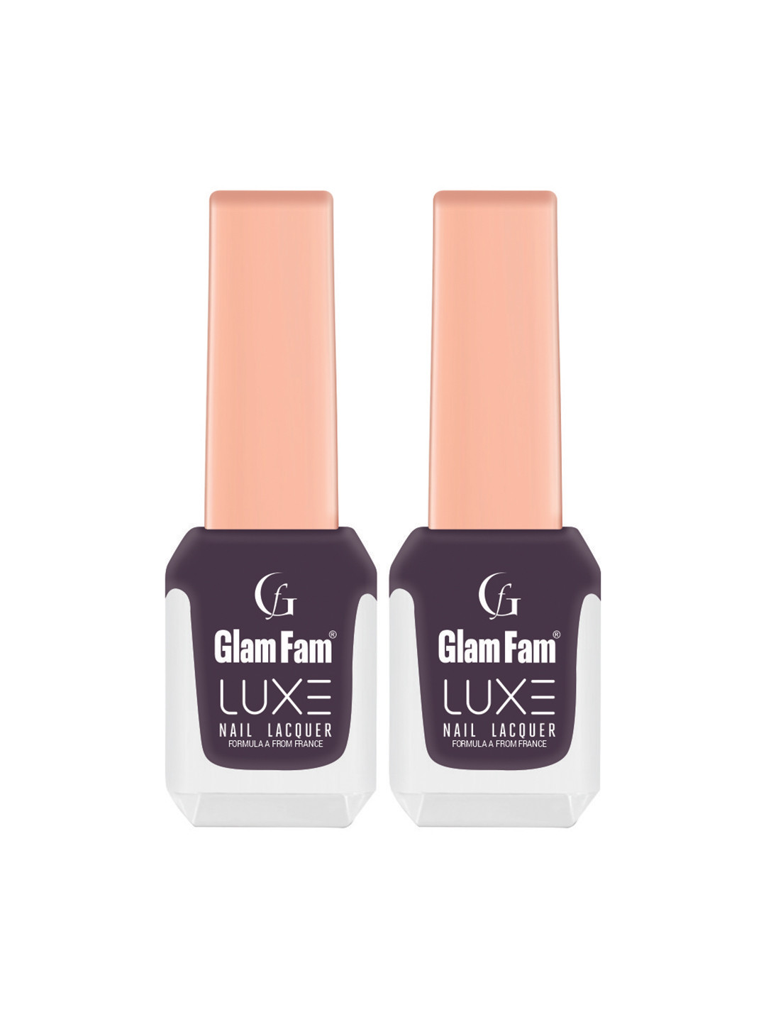 GlamFam Set Of 2 Glossy Finish Luxe Nail Lacquer - 12 ml Each - Slatey 41