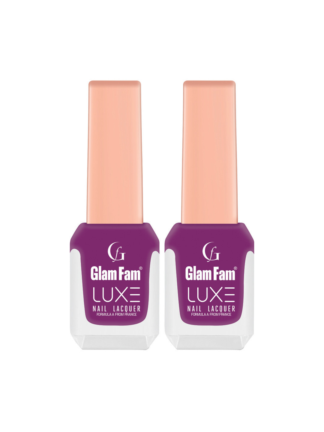 GlamFam Set Of 2 Glossy Finish Luxe Nail Lacquer - 12 ml Each - Phalsa 65