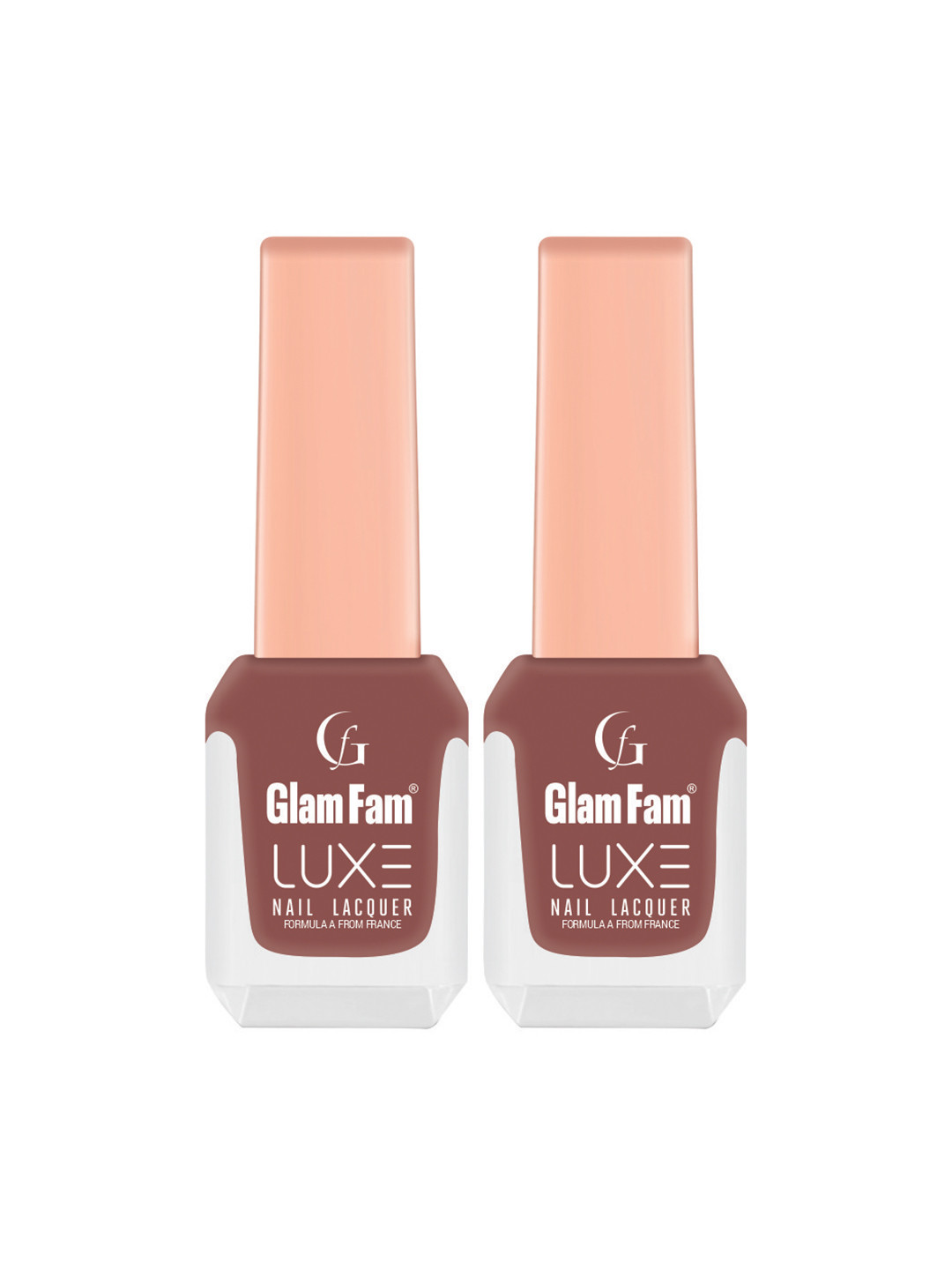 GlamFam Luxe Set Of 2 Glossy Finish Nail Lacquer - 12 ml Each - Rustic Touch 48