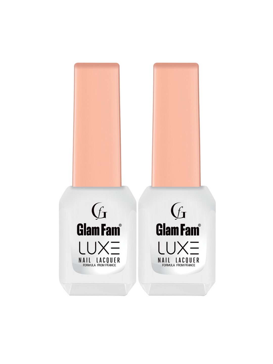GlamFam Luxe Set Of 2 Glossy Finish Nail Lacquer - 12 ml Each - Topcoat 24